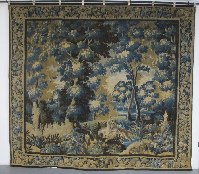 Flemish Wool and Silk Verdure Tapestry
